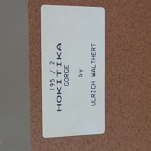 VINTAGE FRAMED PHOTOGRAPHY ART 'Hokitika Gorge' by Ulrich Walthert 1984 - Picture 9 of 12